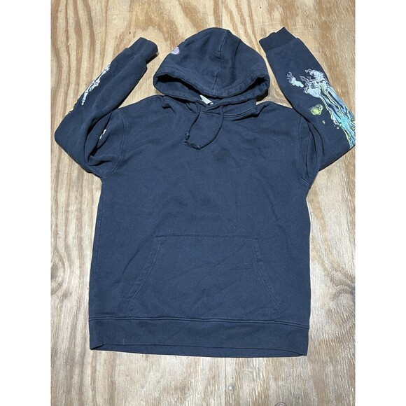 ZARA HOODIE Men M Cotton Knit Pullover ROCK METAL GOTH @N5 - Picture 2 of 4